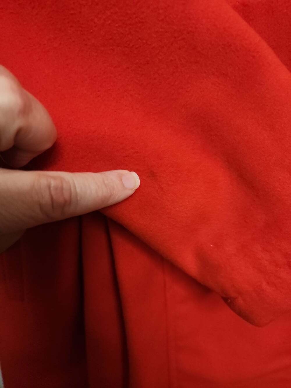 Cat & Jack Girls Size Large 10/12 Removable Fur Red Dress Coat With Hood - Picture 9 of 16